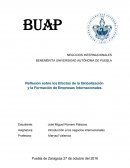 Efectos de globalización y formacion de empresas