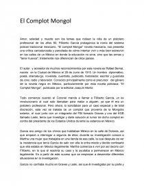 Reseña del Complot Mongol. Página 1