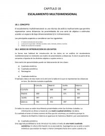 CAPITULO 18 ESCALAMIENTO MULTIDIMENSIONAL. Página 1