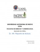 Apreciación de lo Artístico. Ev. #4: Reporte de lectura.