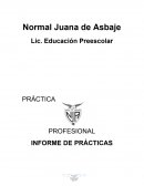 PRÁCTICA PROFESIONAL INFORME DE PRÁCTICAS Jardín de Niños Alfredo Adler