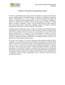 El estado y el desarrollo de las instituciones privadas.