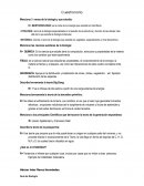 Cuestionario Menciona 3 ramas de la biología y que estudia