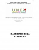 DIAGNOSTICO DE LA COMUNIDAD Calle los Teques Hueco Lindo.