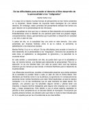 De las dificultades para acceder al derecho al libre desarrollo de la personalidad a los“indignados”