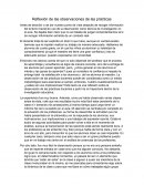 Reflexión de las observaciones de practicas docentes