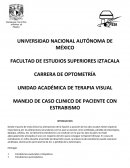 MANEJO DE CASO CLINICO DE PACIENTE CON ESTRABISMO