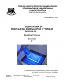 CRIMINOLOGÍA, CRIMINALÍSTICA Y TÉCNICAS PERICIALES.