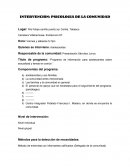 Trabajo de intervención a la comunidad.