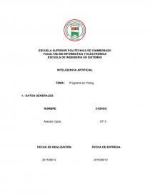 Inteligencia Artificial. Programa en Prolog. Página 1
