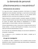 La demanda de personal: ¿Electromecanico o mecatrónico?