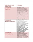 Dimensiones de las competencias y problemas