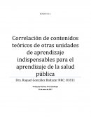 Correlación de otras unidades de aprendizaje con salud pública.