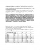 COMENTARIO SOBRE LOS CAMPOS DE APLICACIÓN DE LA ESTADISTICA