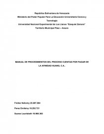 Manual de procedimientos del proceso cuentas por pagar.. Página 1
