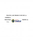 POLITICA DE PRODUCCION DE LA EMPRESA MOLINERA TROPICAL.