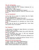 Test De Comprensión: Origen de la vida.