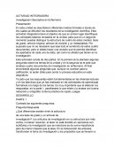 Investigación descrptiva en enfermeria.