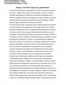 Ensayo. Teoría del origen de la globalización.