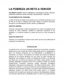 LA POBREZA UN RETO A VENCER