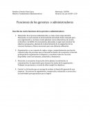 Describa las cuatro funciones de los gerentes o administradores