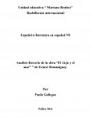 Analisis literario de la obra “El viejo y el mar” ” de Ernest Hemmiguay.