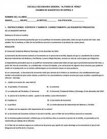 INSTRUCCIONES: CONTESTA Y SUBRAYA CORRECTAMENTE LAS SIGUENTES PREGUNTAS. Página 1