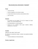 Recomendaciones de obesidad y desnutricion.