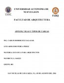APOYOS, VIGAS Y TIPOS DE CARGAS