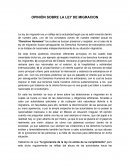 Opinión sobre la ley de migración