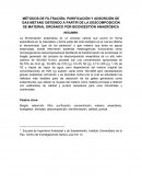 MÉTODOS DE FILTRACIÓN, PURIFICACIÓN Y ADSORCIÓN DE GAS METANO OBTENIDO A PARTIR DE LA DESCOMPOSICIÓN DE MATERIAL ORGÁNICO POR BIODIGESTIÓN ANAERÓBICA