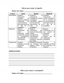 Rúbrica para evaluar biografía.