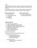 Ejemplo para determinar el costo de producción, costo primo, costo de conversión, costo unitario, precio de venta con una utilidad deseada y la rentabilidad que tiene el producto.