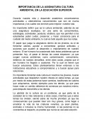 Importancia de la Cultura Ambiental
