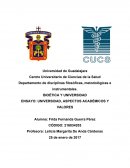 UNIVERSIDAD, ASPECTOS ACADÉMICOS Y VALORES