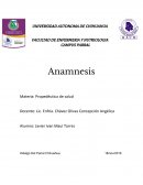 Anamnesis Materia: Propedéutica de salud