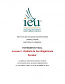 PANTEAMIENTO FISCAL Actividad 1 “Análisis de las obligaciones fiscales”