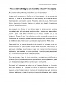 Planeación estratégica en el ámbito educativo mexicano