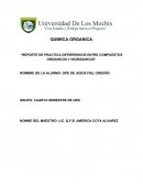 Reporte de practica: Difererencis entre compuestos organicos y inorganicos