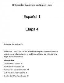 Español Actividad de aplicación Etapa 4.. Página 1