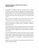 CÓMO SE FABRICA EL CHOCOLATE EN TABLETA INDUSTRIALMENTE