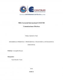 DESARROLLO PERSONAL Y PROFESIONAL UTILIZANDO LA INTELIGENCIA EMOCIONAL.. Página 1