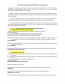 Uso de funciones definidas por el Usuario.