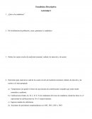 Estadística Descriptiva Actividad.