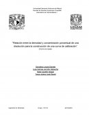 Relación entre la densidad y concentración porcentual de una disolución para la construcción de una curva de calibración
