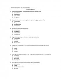 EXAMEN SEMESTRAL BIOLOGÍA MODERNA. Página 1