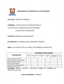 LAS CUATRO PATAS DE LA MESA: UNA PARABOLA DE NEGOCIOS. Página 1