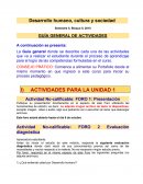 Desarrollo humano, cultura y sociedad. GUÍA GENERAL DE ACTIVIDADES