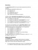 Operadores. Los operadores en C# sirven para realizar operaciones sobre las variables.