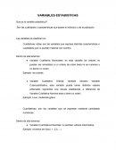 VARIABLES ESTADISTICAS Que es la variable estadística?